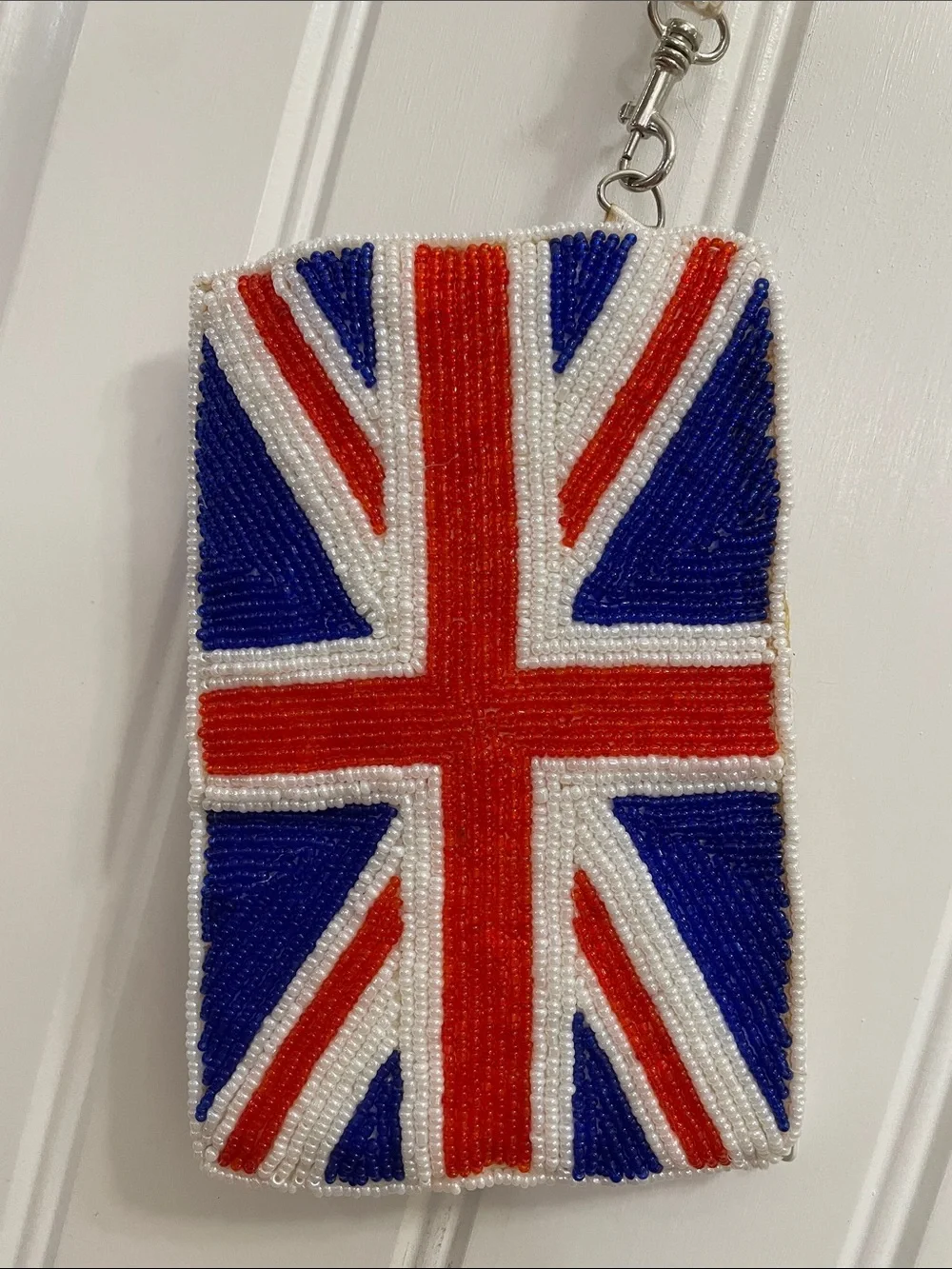 dELiA*s Vintage Union Jack Beaded Wristlet - Blue, Red & White